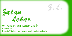zalan lehar business card